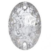 Swarovski 3210 Oval Crystal Silver Patina