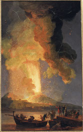 Pierre-Jacques Volaire, L'éruption du Vésuve, 1771, huile sur toile, collection musée des beaux-arts de Brest.