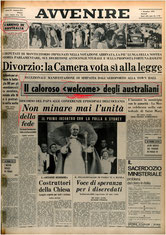 Quotidiano "AVVENIRE" 01/12/70.