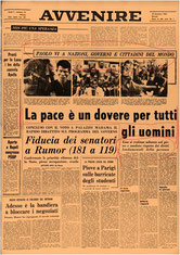 Quotidiano "AVVENIRE" del 19/12/1968.