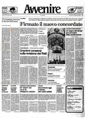 Quotidiano "AVVENIRE" del 19/02/1984.