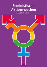 Postkarte Feministische Aktionswochen 6. bis 20. März 2026, Gleichstellungsbüro Karlsruhe