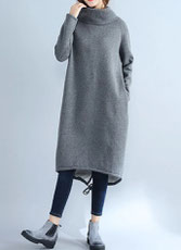 【再入荷】  裏起毛オフタートルワンピース  7,590円→3,680円(税込）