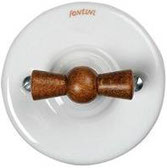 Fontini #interruttore #impianto #elettrico #vintage #porcellana #manopola legno