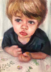 ノリコミシマの描く人物画、油絵、norico mishima’s portrait oil painting.