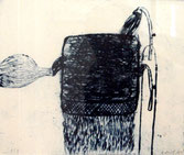 Hubert Schmalix  "o.T." - 1975 Radierung/Bütten 27x35cm Aufl. 1 Stk.