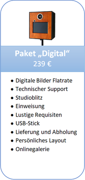 Fotobox-Paket Digital ohne Ausdrucke