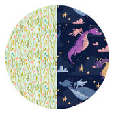 Muster mit Drachen und Blumen, Patterndesign