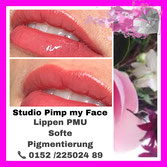 Lippen Permanent Make Up Wien, Ombrelips, Lippenkontur, Schattierung, vorher - nachher
