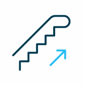 Symbolbild Karriere: Rolltreppe die nach oben fährt