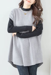 ロング丈のニットベスト  フォーユー価格　2,980円(税込)  ヒップが隠れる丈感です