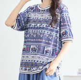  エスニック柄 ラインリブ仕様トップス SALE 1,980円(税込) 