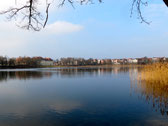 Neustrelitz, Glambecker See, Carolinum, Stadtkirche