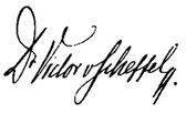 Das Autogramm von Dr. Victor von Scheffel