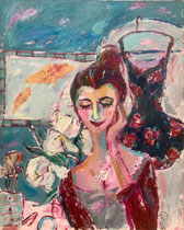 Rose, Mischtechnik auf Leinwand 80 x 100 cm