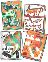 "Die Abenteuer vom Chamäleon Schubotzi" - Vier Publikationen und eine Originalzeichnung.
