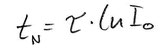 Formel 4: Schnittpunkt mit t-Achse (I=1)