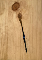 Óleo sobre madera árbol planetas Tierra nudos raíz pintura arte