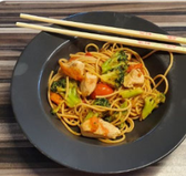 Broccoli-Hähnchen-Nudeln Antihaft-Wokpfanne Pampered Chef