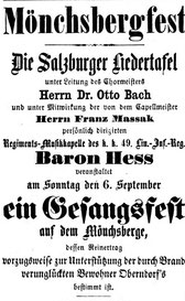 Programm der Salzburger Liedertafel mit Otto Bach
