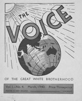 Cover der Zeitschrift "The Voice – Of the Great White Brotherhood", 1940