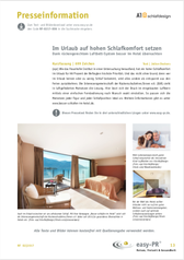 Pressetext: Im Urlaub auf hohen Schlafkomfort setzen Dank rückengerechtem Luftbett-System besser im Hotel übernachten