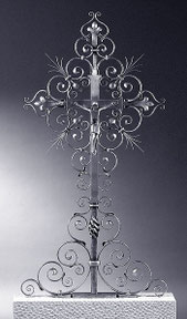 Schmiedeeisen Grabkreuz 140x68cm