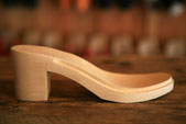 semelle talon bois pour sabots d'été femme modèles cuir et  bois