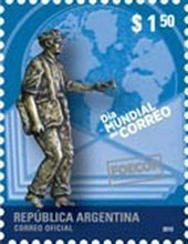 Día mundial del Correo. Homenaje al Cartero. Sello año 2010