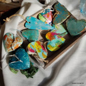 Herzen, holz farben muster mandala