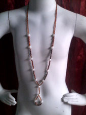 Collana fatto a mano con perline marrone trasparente e colore oro scuro cod. 600018 € 10,00