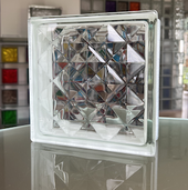 SEVES Clear 1919/8 Pyramid Glass Block Glassblock Glasbausteine Glasstein Deutschland Schweiz Österreich Wien Luxemburg Liechtenstein Solaris 19x19x8 190x19x80 München Berlin Wien  Luxfer Prismen Italia Mattone mattoni di vetro blocchi di vetro France Bel