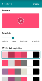 Grundfarbe und Farbpaletten in Jimdo Dolphin