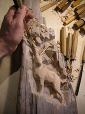 Steinbock Holzsteinbock Steinbockskulptur paul widmer