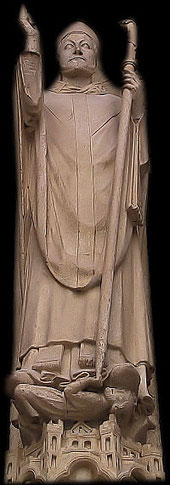 Statue de Saint Firmin Eglise d'Amiens. 