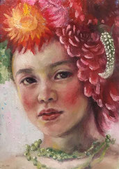 ノリコミシマの描く人物画、油絵、norico mishima’s portrait oil painting.