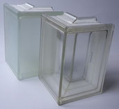 CLEAR 1919/8 Corner 90° Clearview (Vollsicht, glatt)  Eckstein Weiss Endstein Transparent Glasbausteine Glass Blocks Glassteine Briques de verre Solaris Glasblock Glasblokke Glass Blokker 13,2x19x8 90° Glassteine Blocos de vidro Briques de verre Eckstein 