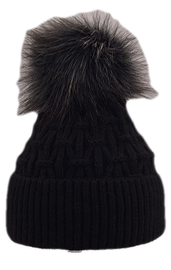 Strickmütze mit Zopfmuster, weiß