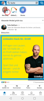 LinkedIn Startseite