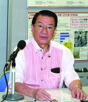 同氏は、交付金の使われ方などについて明言は避けた=14日、内閣府沖縄総合事務局