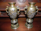 Paire de vases indochinois en bronze fin XIXème-début XXème