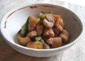 豚肉と凍み大根の煮物