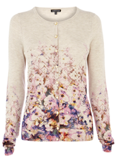 Warehouse floral border cardigan