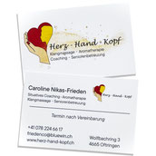 Druckatelier46 Mülchi Druckvorlage Visitenkarten Herz-Hand-Kopf