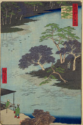 2-001　柳しま　名所江戸百景　1857年　歌川広重