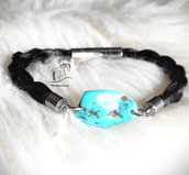 Pferdehaararmband, Türkis