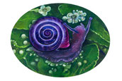 Violet snail, olio su legno telato. 2015