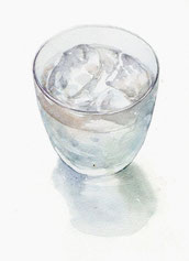グラスの氷  水彩画　福井良佑/ Watercolor by Ryoyu Fukui