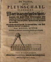 Title page of Dierick Ruyter's book, published in 1631, on the use of the Pleynschael.