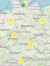Karte zu den Beobachtungen des Hähherkuckucks in Deutschland.
